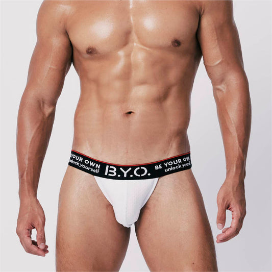 B.Y.O.BeYourOwn-高衩三角褲-網孔白