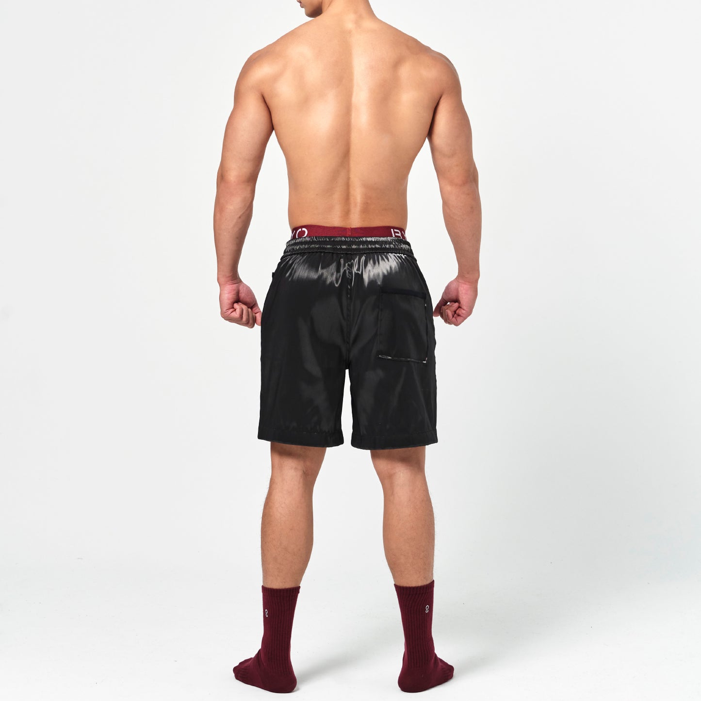 BeWithYou - Bright Black Contrast Zip Shorts