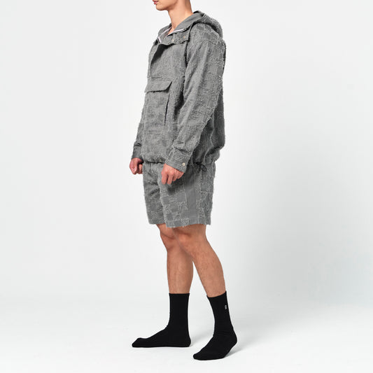 BeWithYou - Gray Fur Check Hoodie